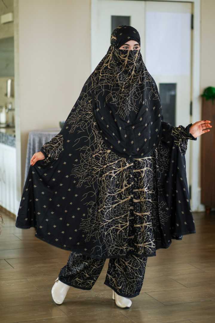 Luxury,Mishori,Silk,Khimar,Set-105
